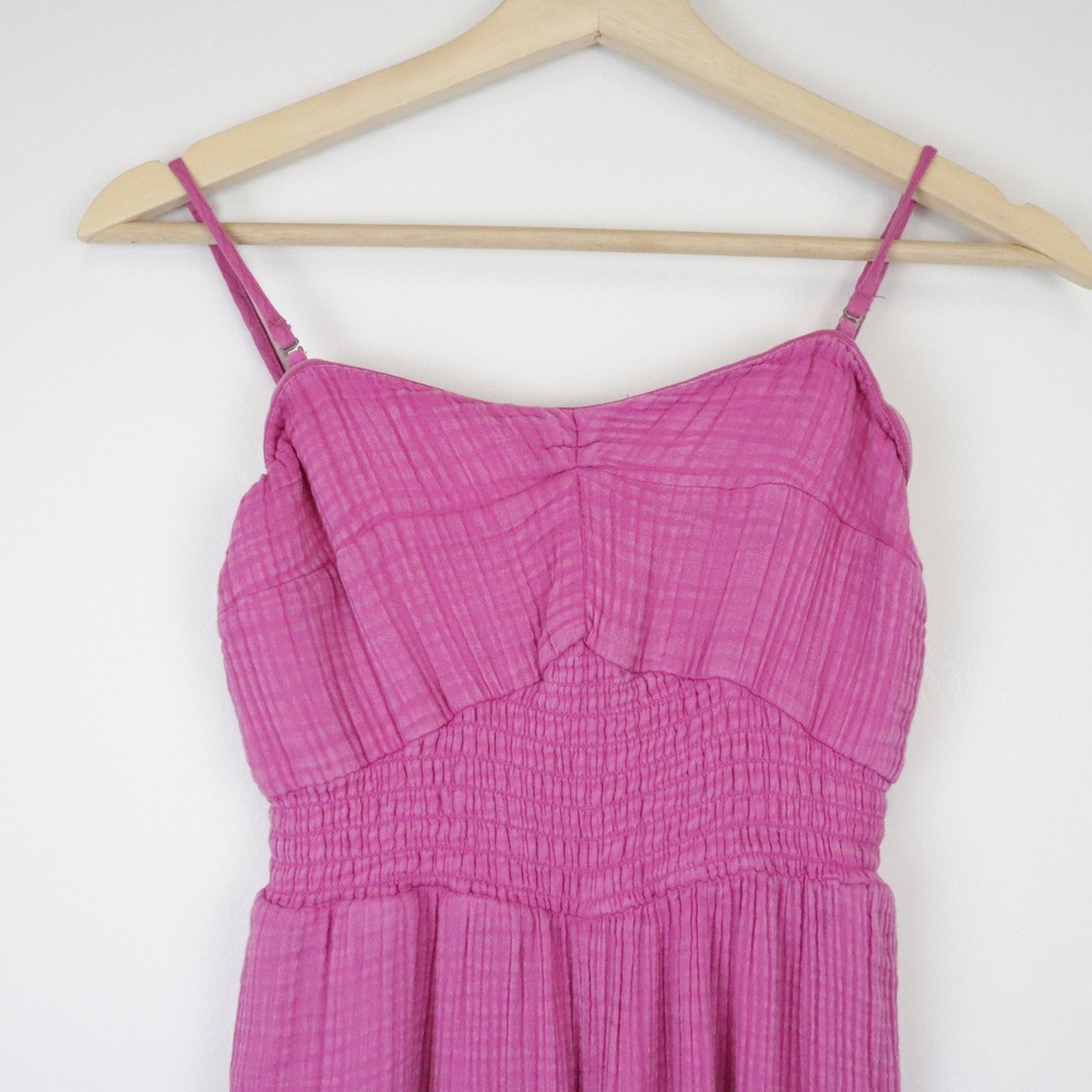 Anthropologie The Bethany Jumpsuit XS Pink Cotton Gauze‎ Wide Leg - Picture 4 of 9